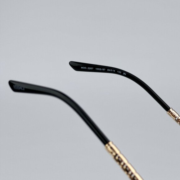 Versace VE2267 100287 BRAND NEW Sunglasses Gold Dark Gradient Pilot Unisex - Picture 9 of 10